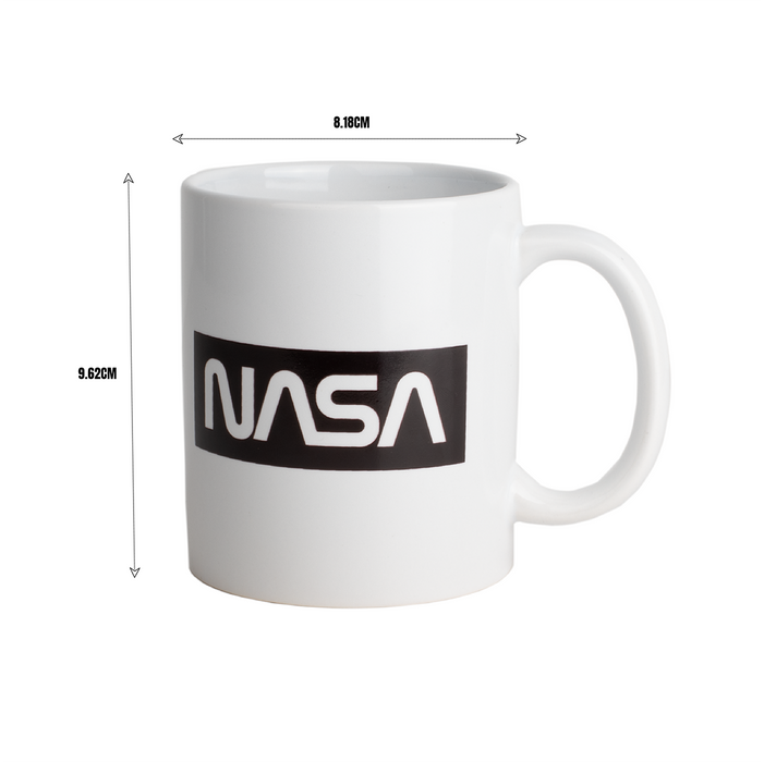 NASA Colour Changing Mug featuring a classic logo design, ideal for space enthusiasts and hot beverages.