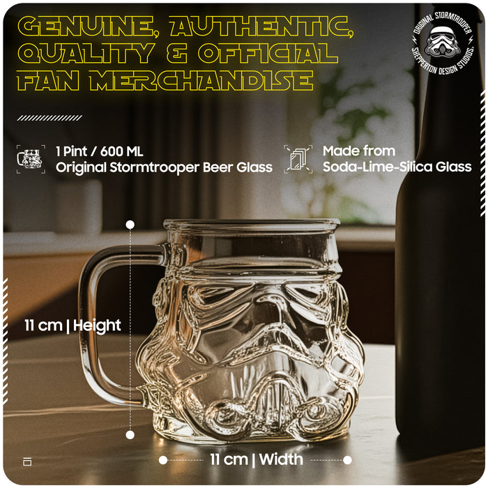Original Stormtrooper 3D Beer Glass - 1 Pint / 600ml