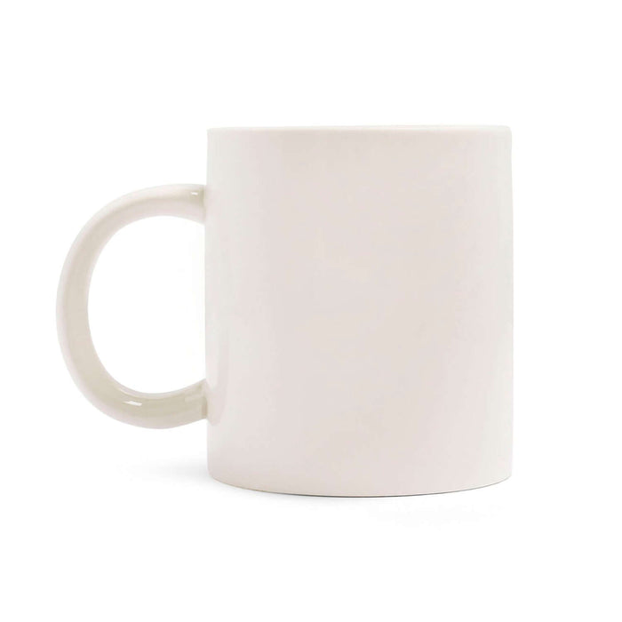 White ceramic mug showcasing the Chewing Gum 'Prank' Mug design, perfect for sipping and surprising.