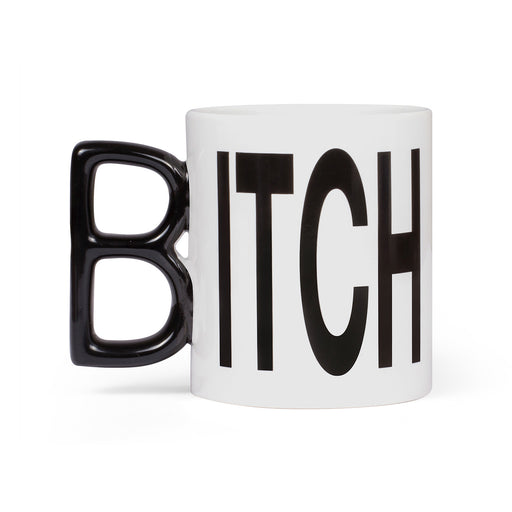 B shaped handle ITCH printed mug