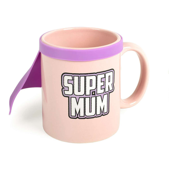Super Mum Mug with superhero cape design, perfect for showing love and appreciation for mothers.