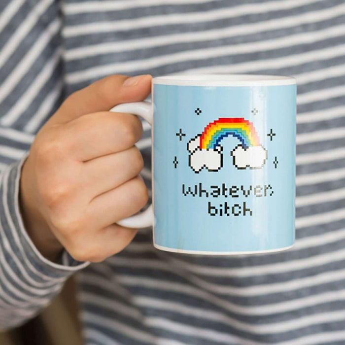 Whatever B*tch Mug featuring a rainbow design, perfect for showcasing a bold and sassy attitude.