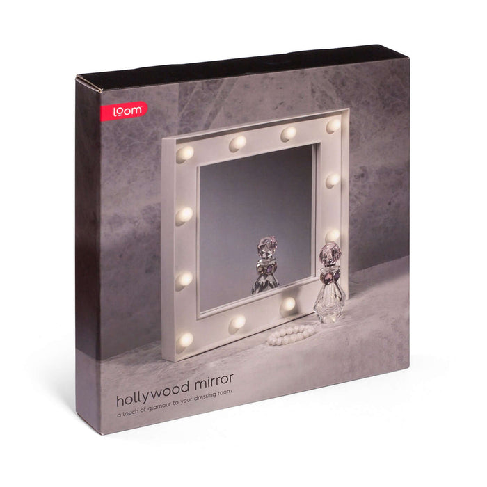 Hollywood Mirror in a stylish box featuring bright LED lights for a glamorous touch to any dressing room.