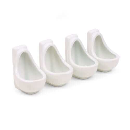 Urinal Shot Glasses (Set of 4) - Unique and humorous shot glasses designed for parties and gatherings.