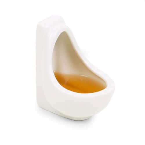 Urinal Shot Glass designed in the shape of a urinal, ideal for humorous parties and unique gifting.
