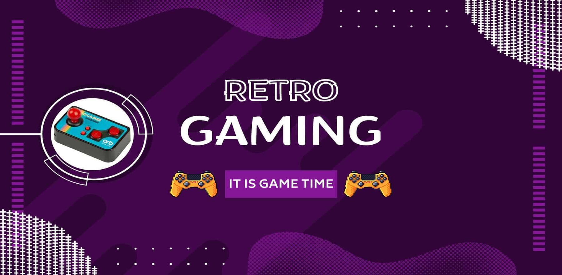 Retro console gaming banner