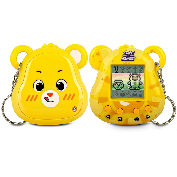Funshine Bear Digital Pet, a cute yellow bear-shaped device with a screen for interactive gameplay and nurturing.