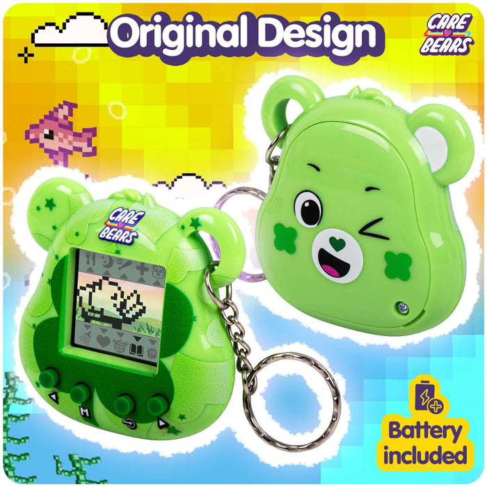 Care Bears Digital Pet featuring Good Luck Bear in original design with screen and keychain, battery included.