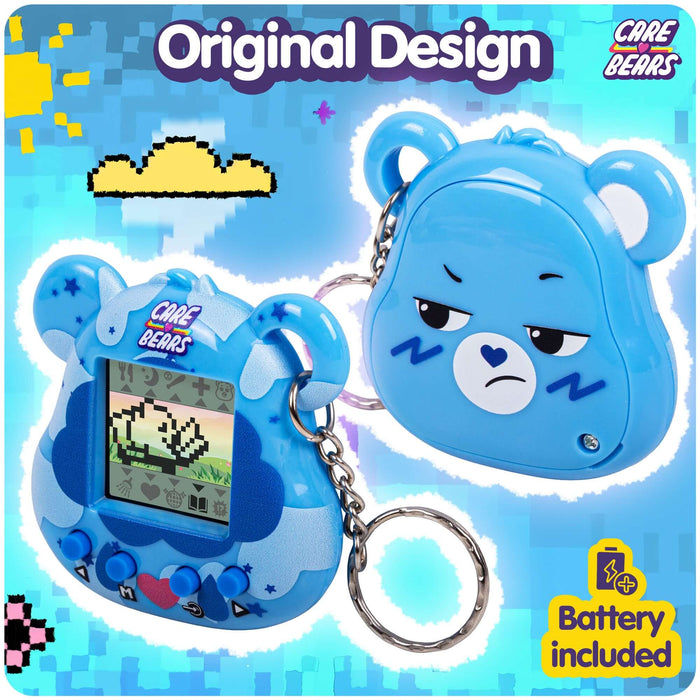 Care Bears Digital Pet featuring Grumpy Bear in original design, blue color with screen and keychain attachment.