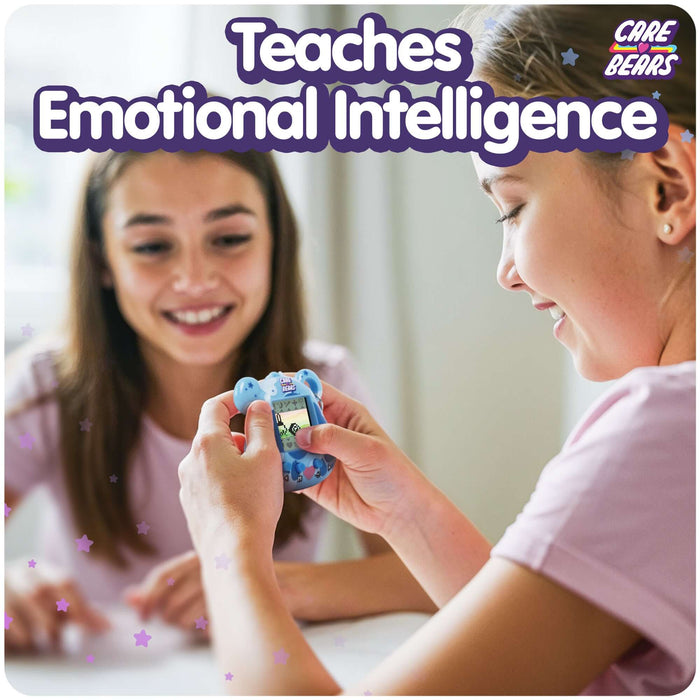 Children engaging with Grumpy Bear Digital Pet, learning about emotional intelligence through interactive play.