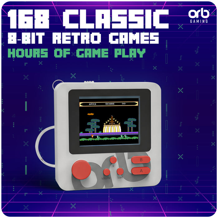Orb - Block 1 Micro Retro Keyring Console (Grey, 168 Games)