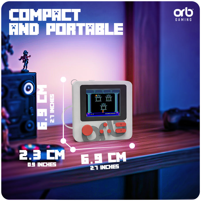 Orb - Block 1 Micro Retro Keyring Console (Grey, 168 Games)