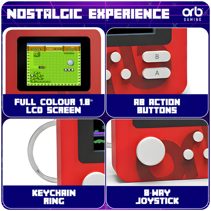 Orb - Block 1 Micro Retro Keyring Console (Red, 168 Games)