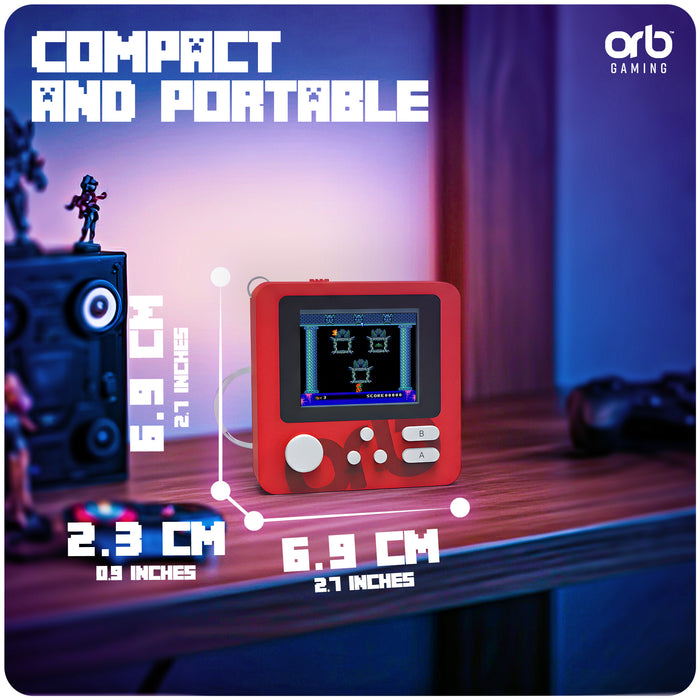 Orb - Block 1 Micro Retro Keyring Console (Red, 168 Games)
