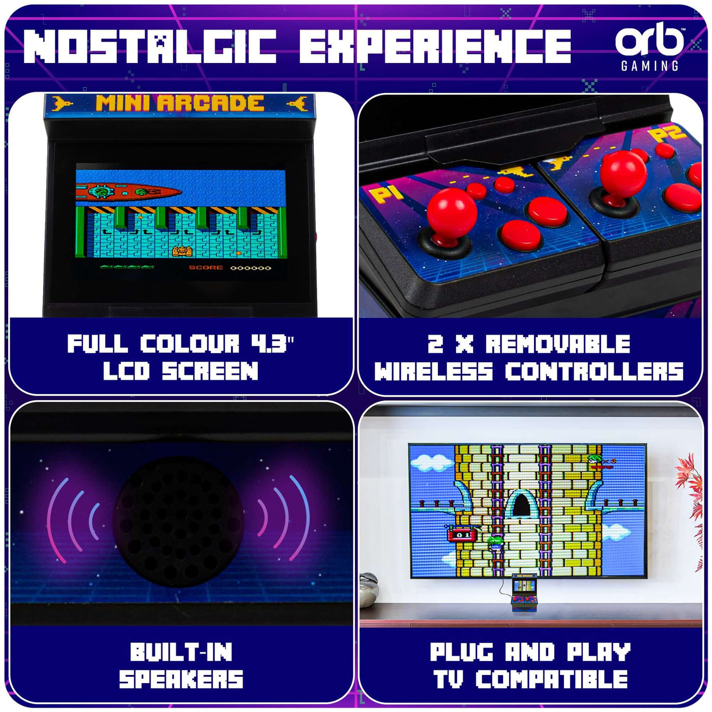 Orb - Retro Mini Arcade Machine: 2 Player | Thumbs Up!