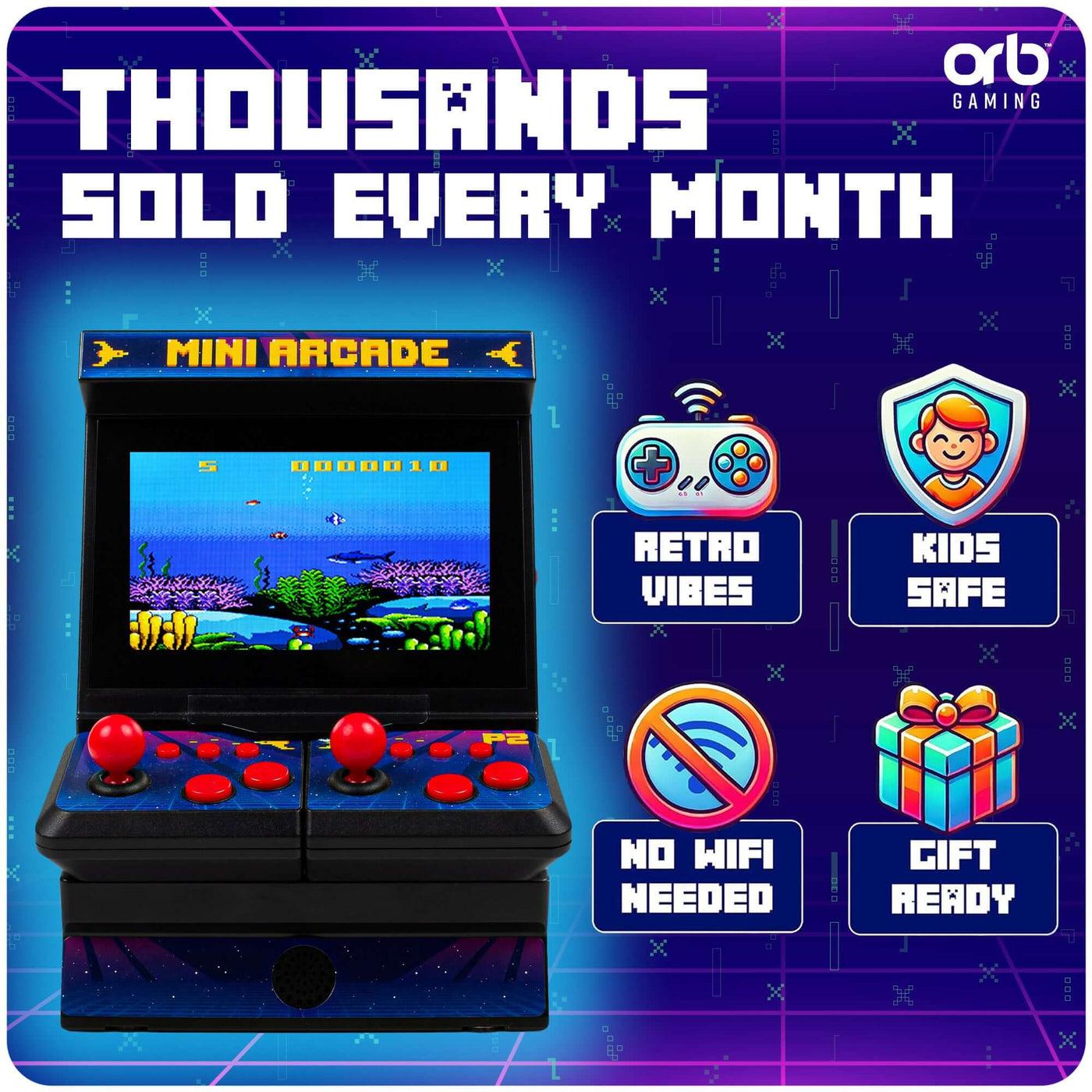 Orb - Retro Mini Arcade Machine: 2 Player | Thumbs Up!