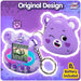 Share Bear digital pet toy with interactive screen and keychain in purple color, includes battery, Care Bears original design.