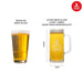 Comparison between a regular beer glass and the Official Atari Beer Glass, detailing size and materials with Atari emblem.