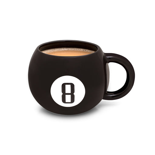 Magic 8 Ball Mug fills with coffee