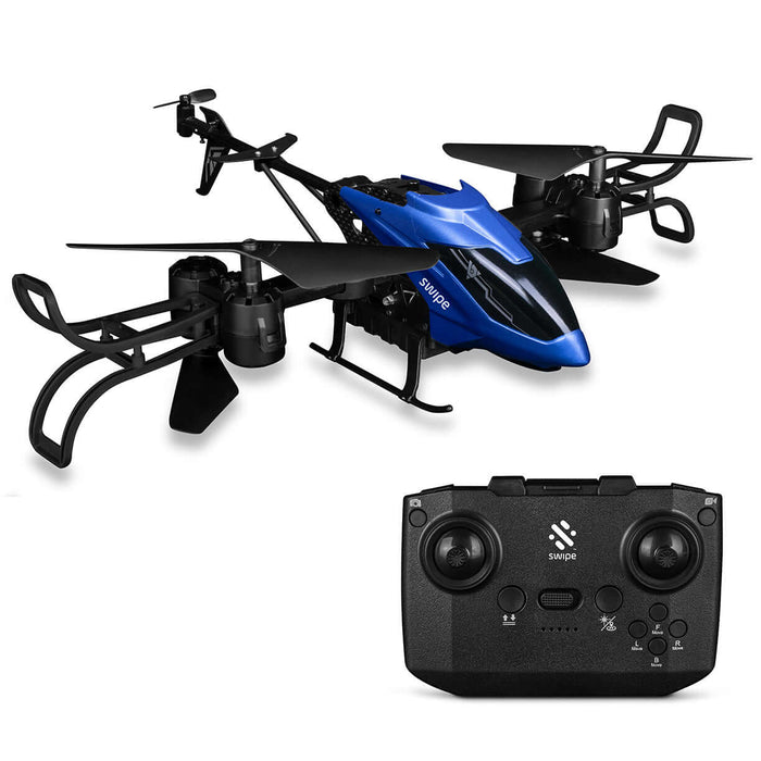 Swipe Air Chopper Drone with remote control, featuring a sleek design and durable build for exciting aerial flights.