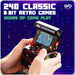 Person holding the Orb Retro Mini Arcade Machine featuring 240 classic 8-bit games for endless fun.
