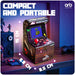 Retro Mini Arcade Machine (240 Games) showcased as compact and portable, perfect for gaming anywhere.