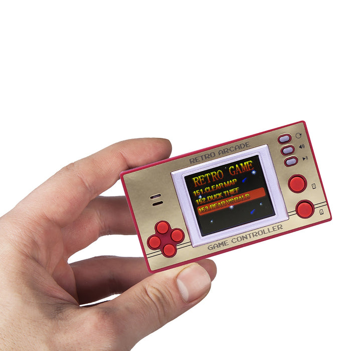 Orb Retro Mini Handheld Games Console in hand