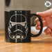 Original Stormtrooper Colour Changing Mug in hand, showcasing iconic design, perfect for hot beverages and Star Wars fans.