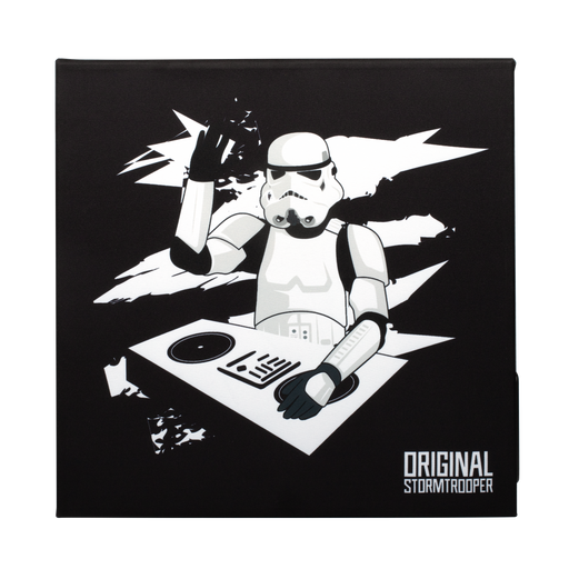 Original Stormtrooper Sound Frame with DJ design, Bluetooth Picture Frame Speaker, Star Wars themed wall art.