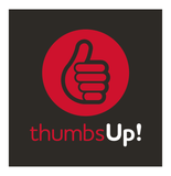 Thumbs Up black background logo with word