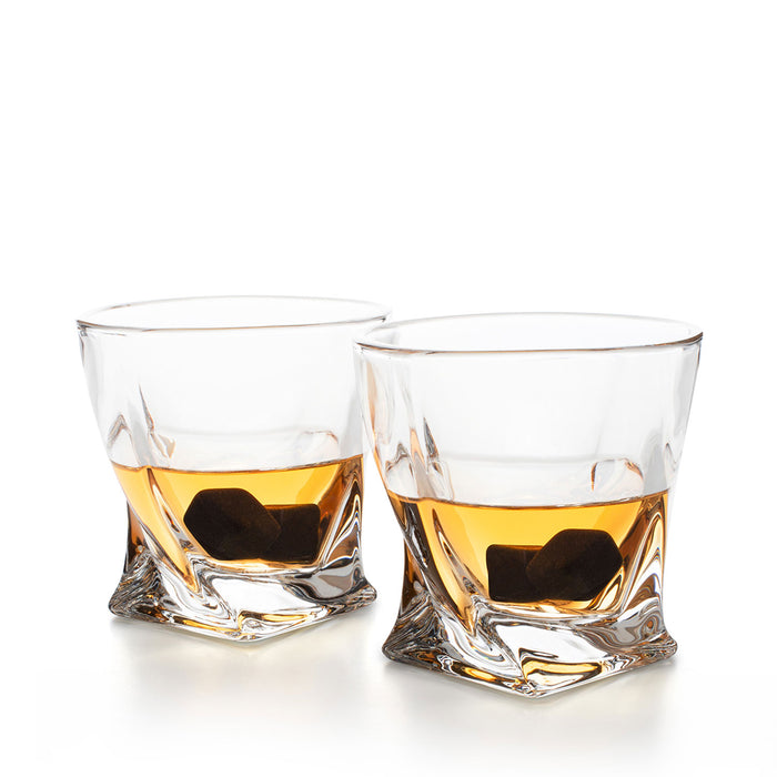 twisted whisky glasses