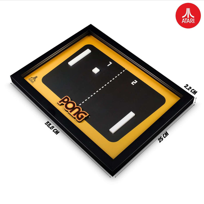 Official Atari Pong 3D Wall Art featuring a dimensional design, perfect for vintage gaming enthusiasts and retro decor lovers.