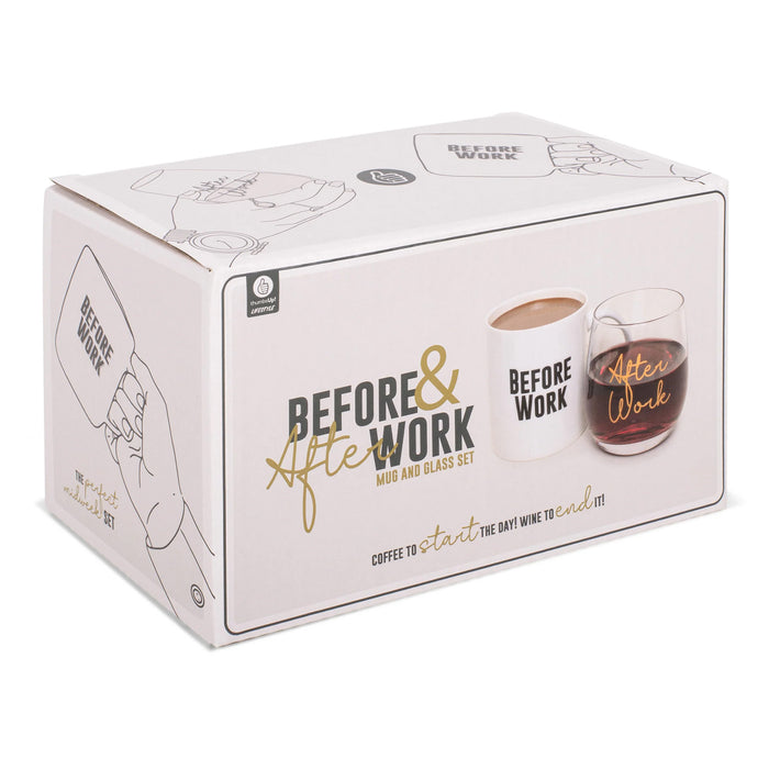 Before & After Work Mug & Glass Set Packing Box