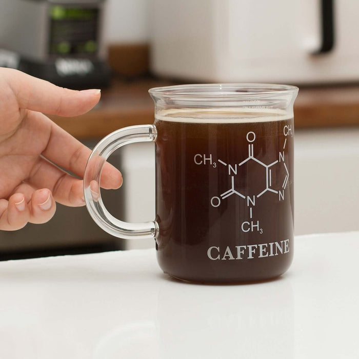 Chemistry Mug with Caffeine Molecular Structure and Coffee Inside for Science Enthusiasts