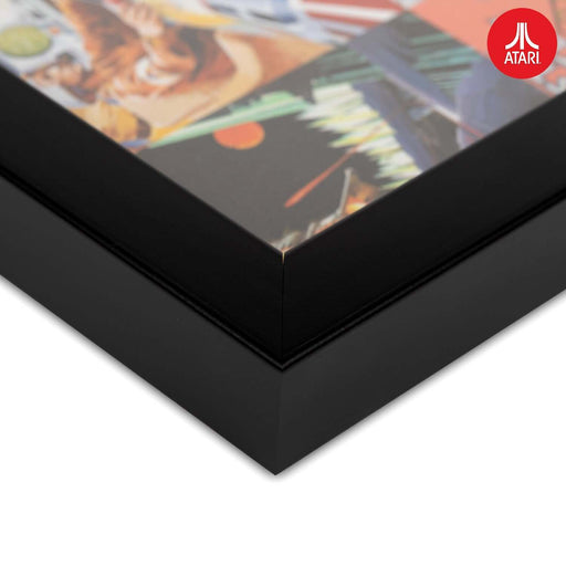 Close-up of the vibrant edge of the Atari Legends 3D Wall Art, showcasing retro gaming design and sleek frame.