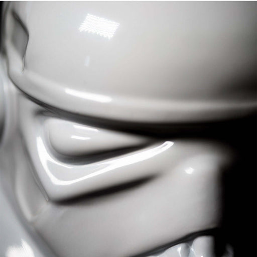 Close-up view of Original Stormtrooper Decanter helmet design, showcasing premium Flint glass quality.