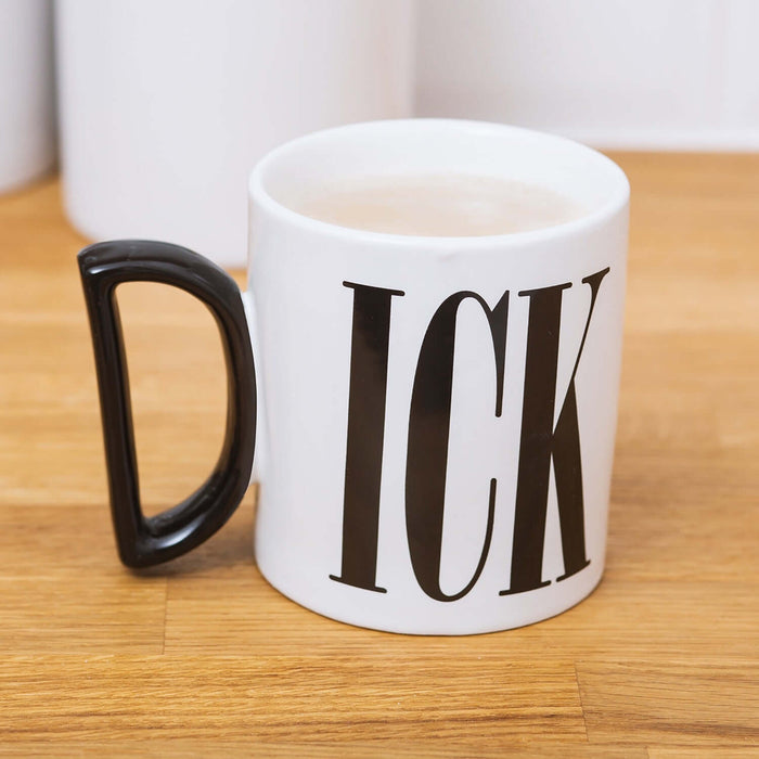 D shaped handle ICK printed mug