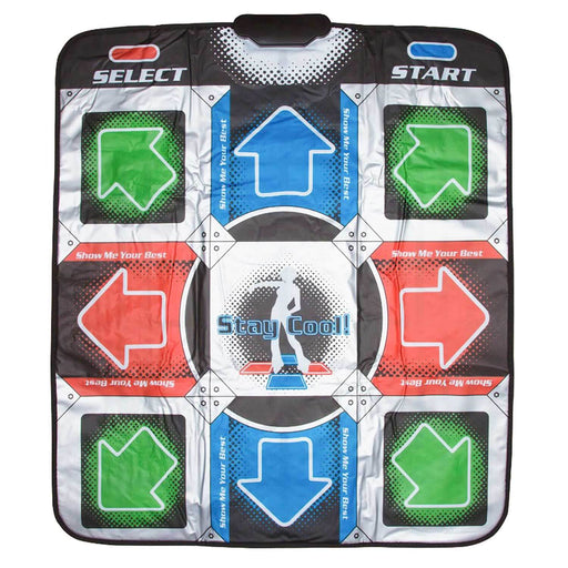 Orb Retro Arcade Dance Mat with colorful arrows and "Stay Cool" text, designed for solo dance fun with 9 games and 110 songs.