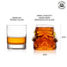 Original Stormtrooper 300ml Whisky Glass Set next to a regular whisky glass for comparison