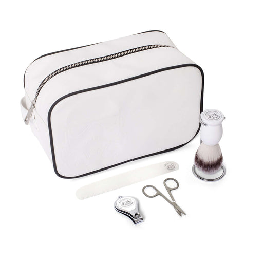 Original Stormtrooper Grooming Set featuring a stylish wash bag, comb, grooming scissors, shaving brush, and nail clippers.