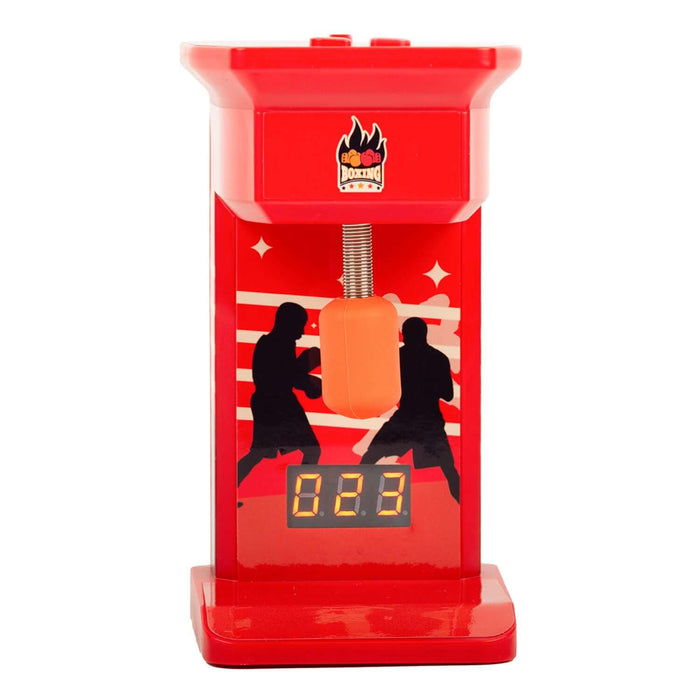 Retro Mini Punch Bag Game machine with digital score display and red boxing-themed design for arcade fun and finger-flicking gameplay.