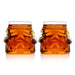 Set of 2 Stormtrooper Whisky Glasses with 300ml capacity featuring iconic helmet design filled with amber liquid